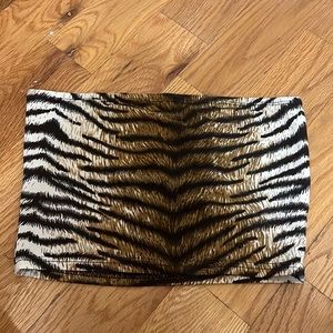 Boutique tiger print tube top crop top.